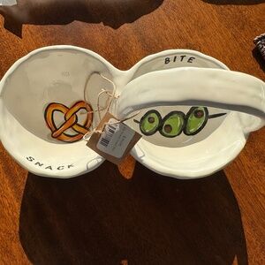 Mud Pie brand double serving dish NEW never used